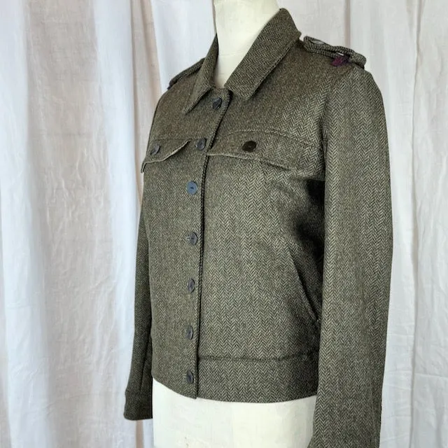 Amelia Bomber Jacket - Shetland Tweed Herringbone