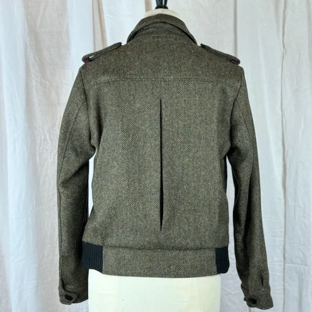 Amelia Bomber Jacket - Shetland Tweed Herringbone