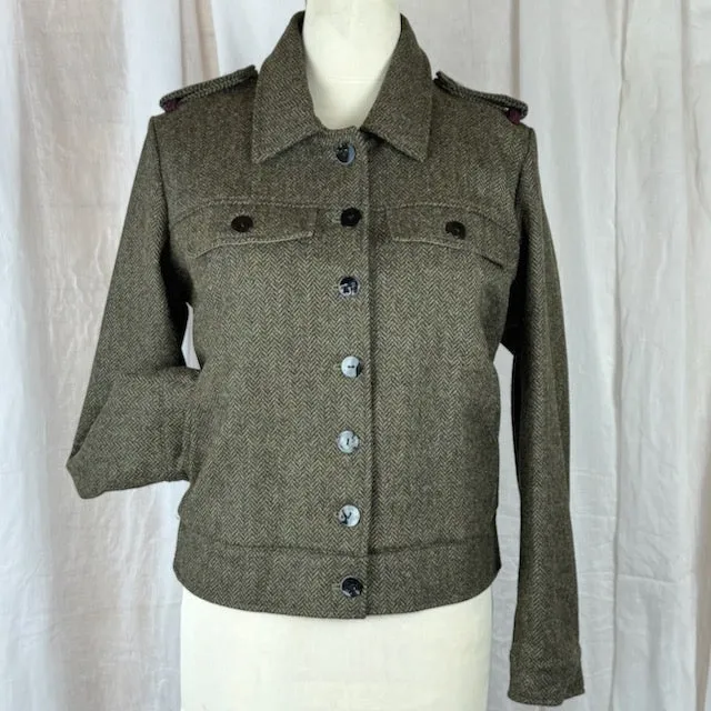 Amelia Bomber Jacket - Shetland Tweed Herringbone