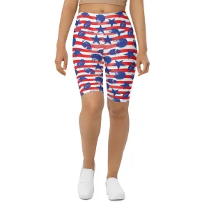 American Football Pattern Biker Shorts