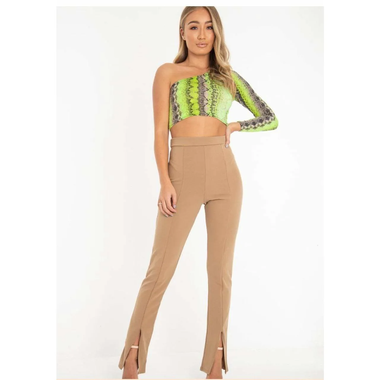 Ankle Slit High Waisted Pant