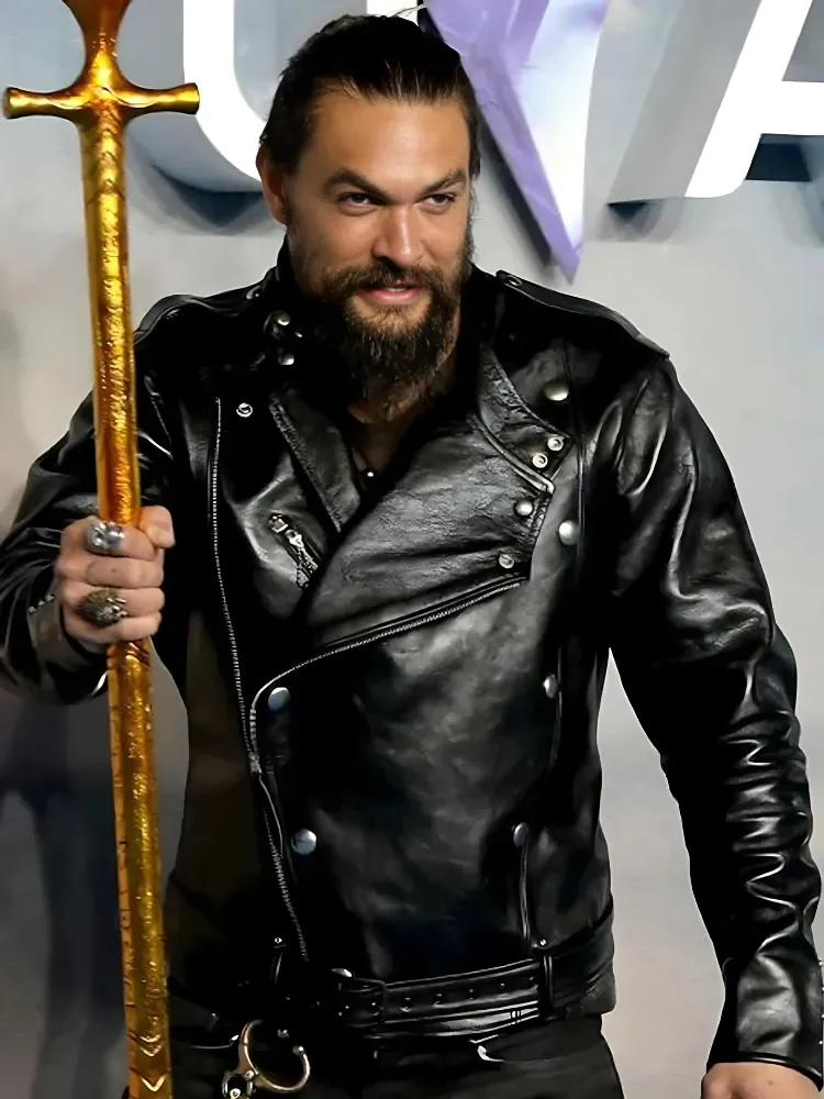 Aquaman Jason Momoa Biker Black Leather Jacket