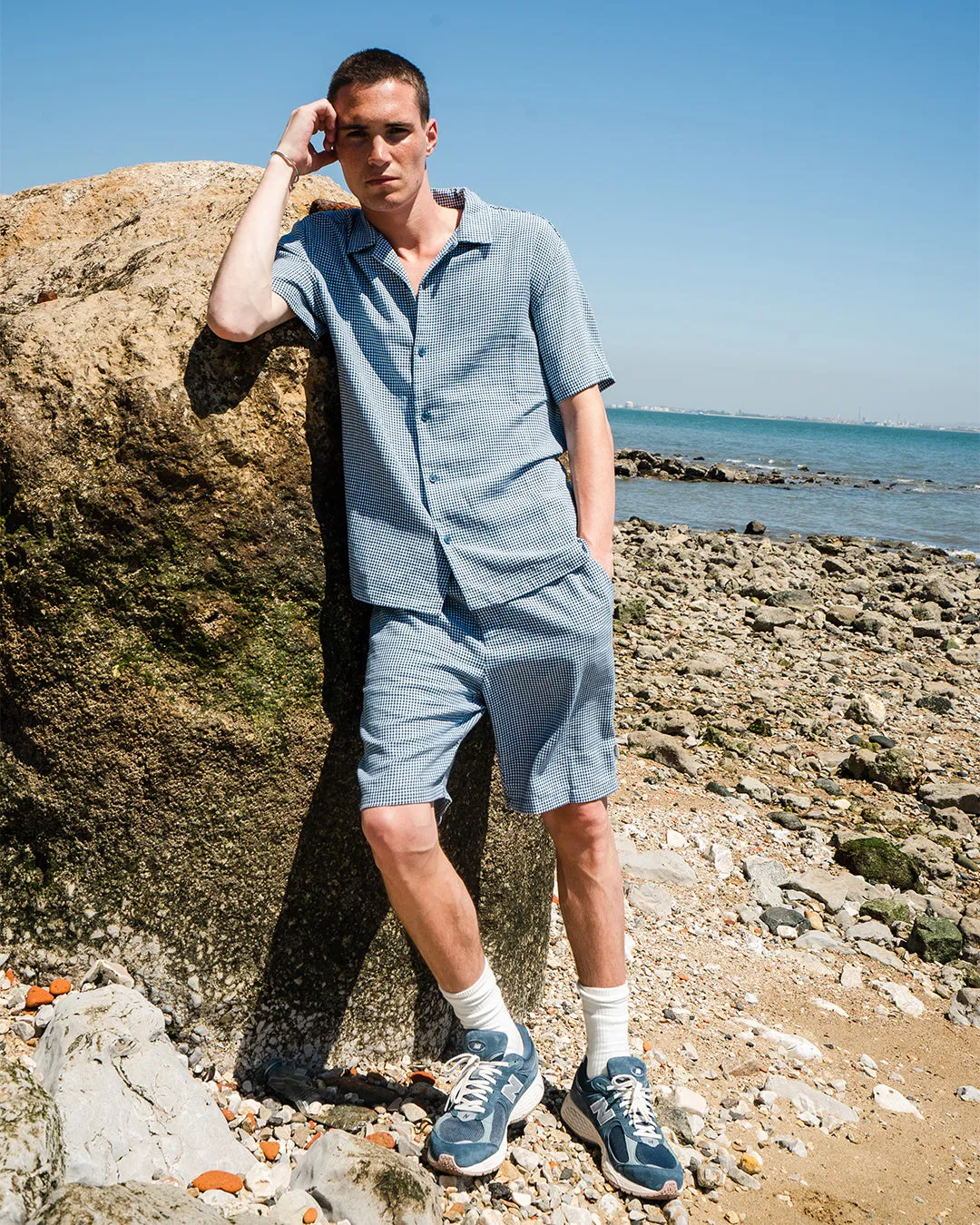 ATLANTIC DOGTOOTH LINEN SHORTS