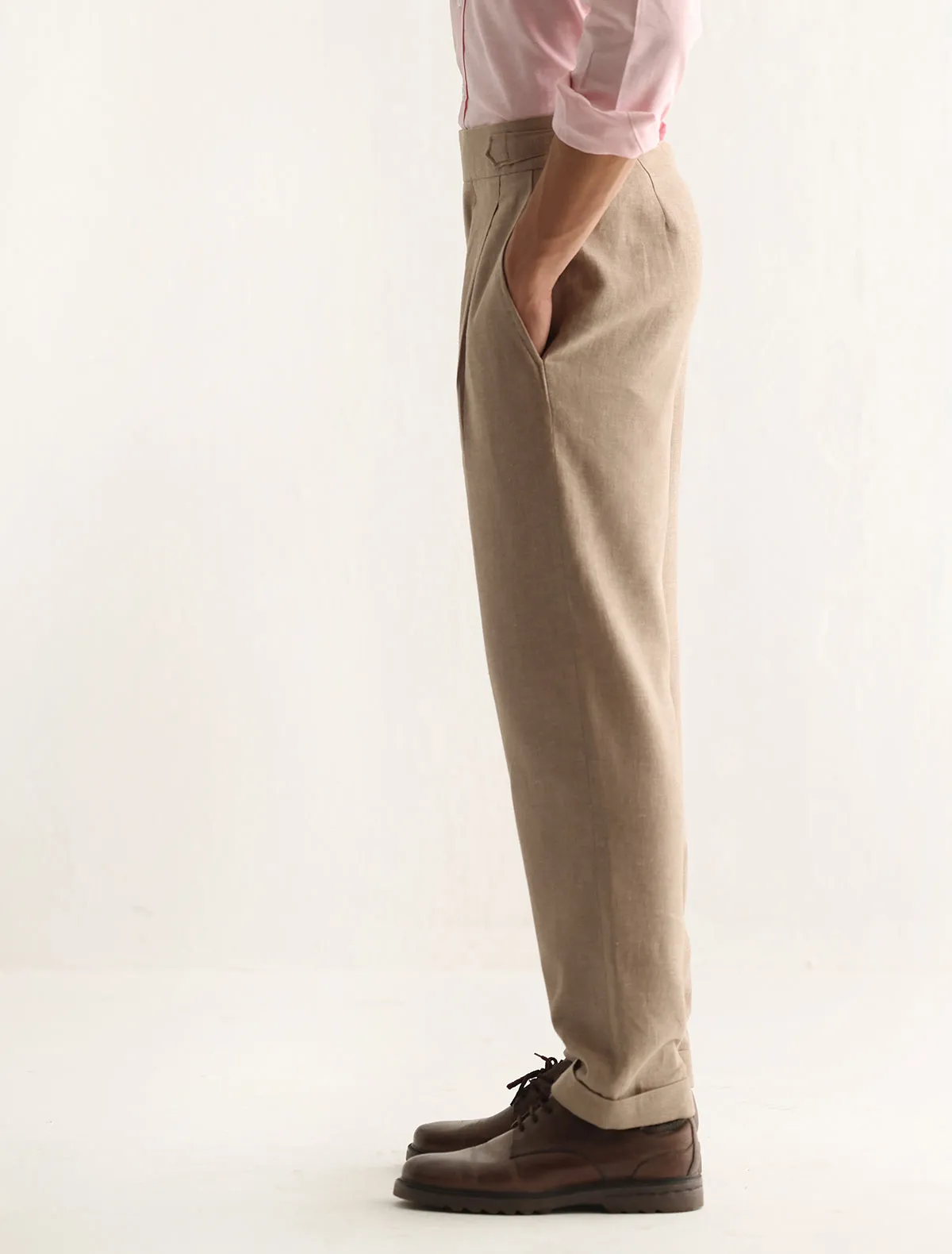 BEIGE HIGH WAISTED PANTS