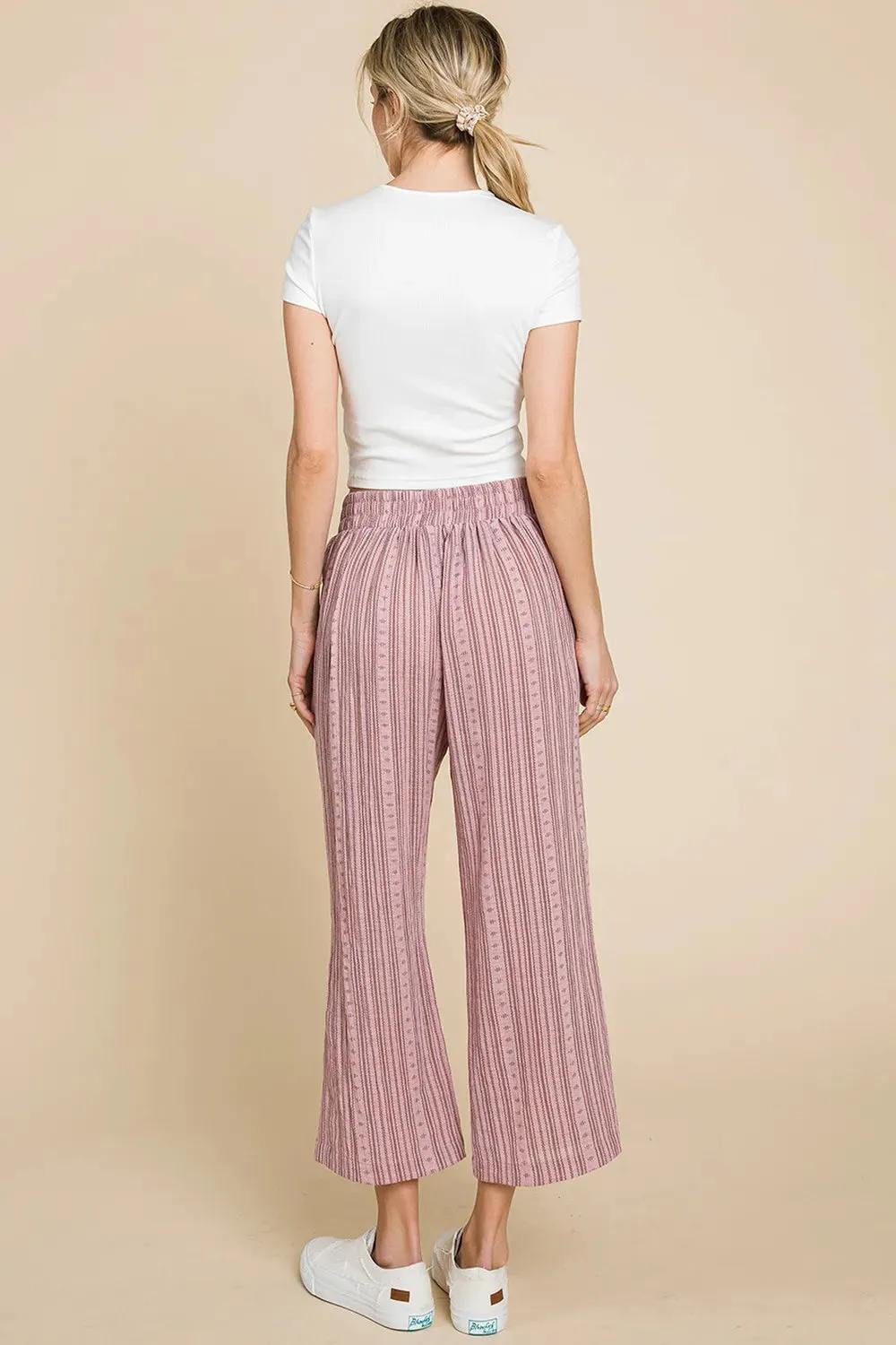 by Nu Lab Striped Elastic Waist Wide Leg Pants