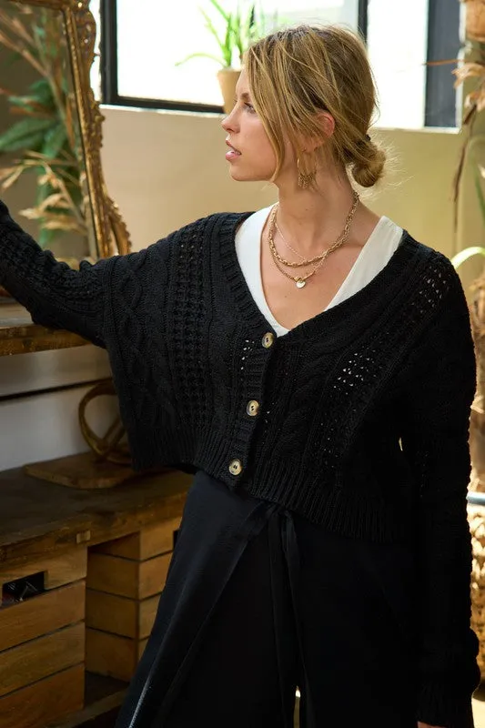 CABLE KNIT CARDIGAN