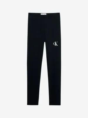 Calvin Klein Girls CK Logo Leggings in Black