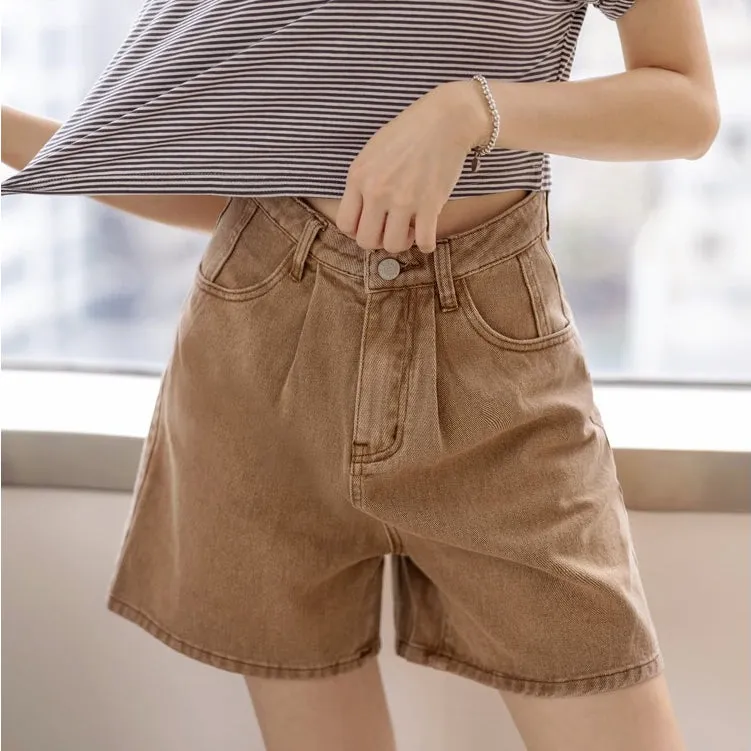 Casual High Waist Denim Shorts Pants