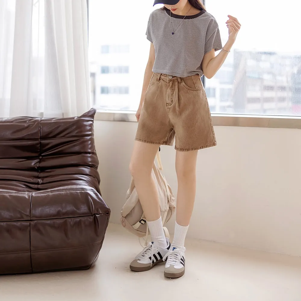 Casual High Waist Denim Shorts Pants