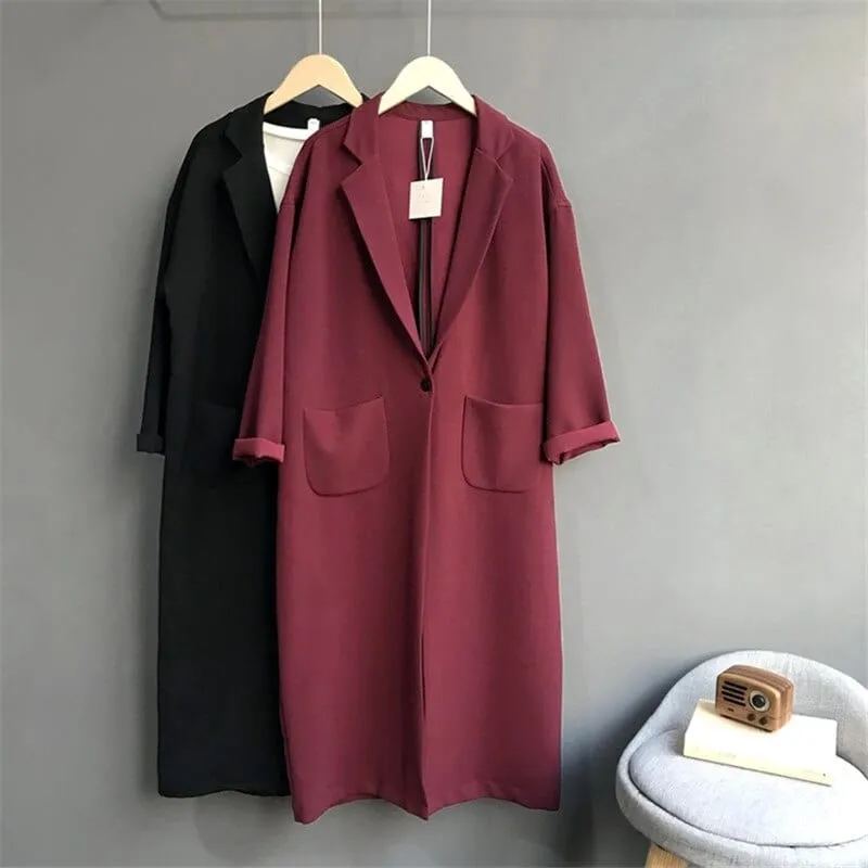 Casual Long Sleeve Trench Coat