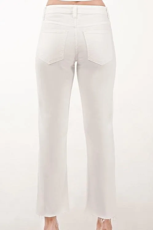 Cheyla Cropped Straight Leg Jeans