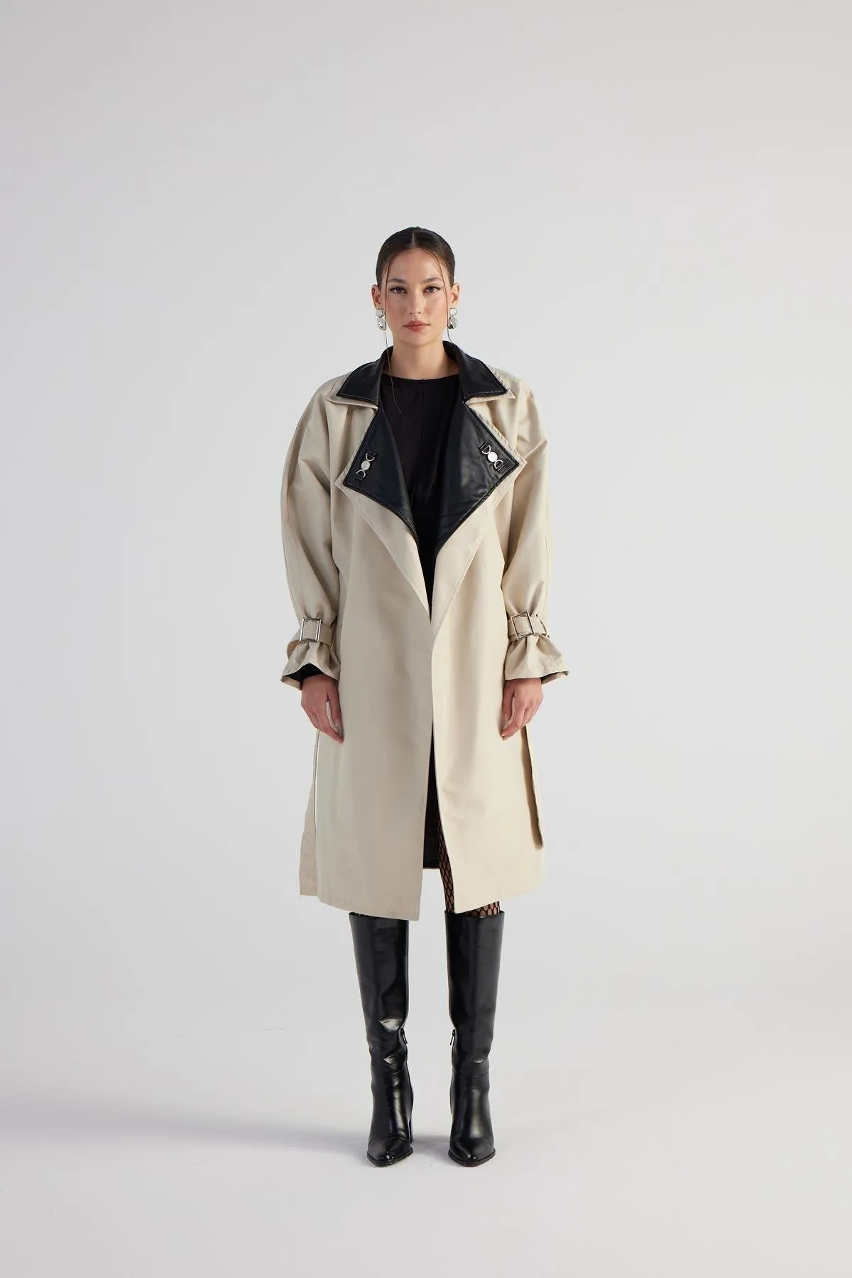 Cloak Beige Maxi Trench Coat