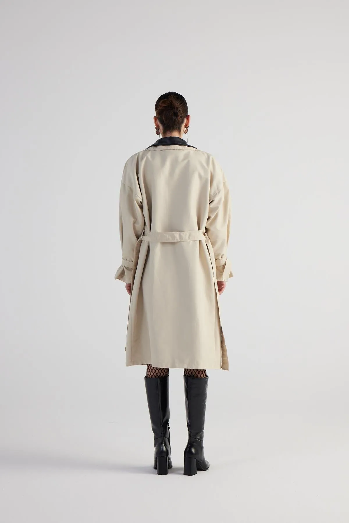 Cloak Beige Maxi Trench Coat