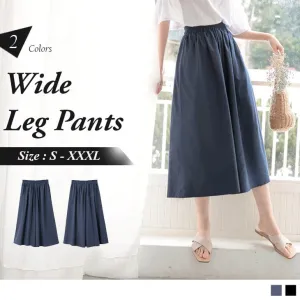 COTTON WIDE LEG PANTS