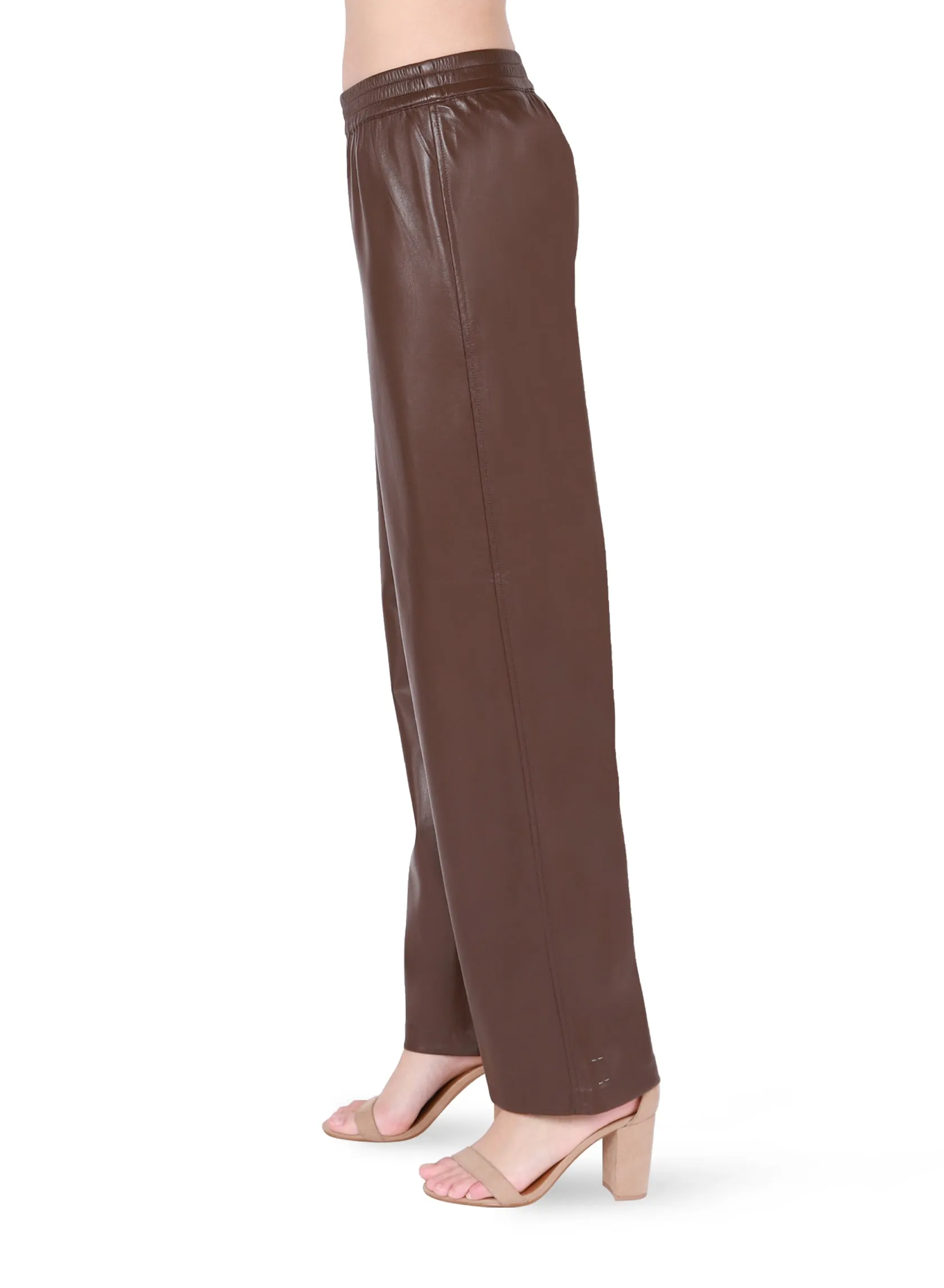 Dex Milk Chocolate Pull On Faux Leather Pant