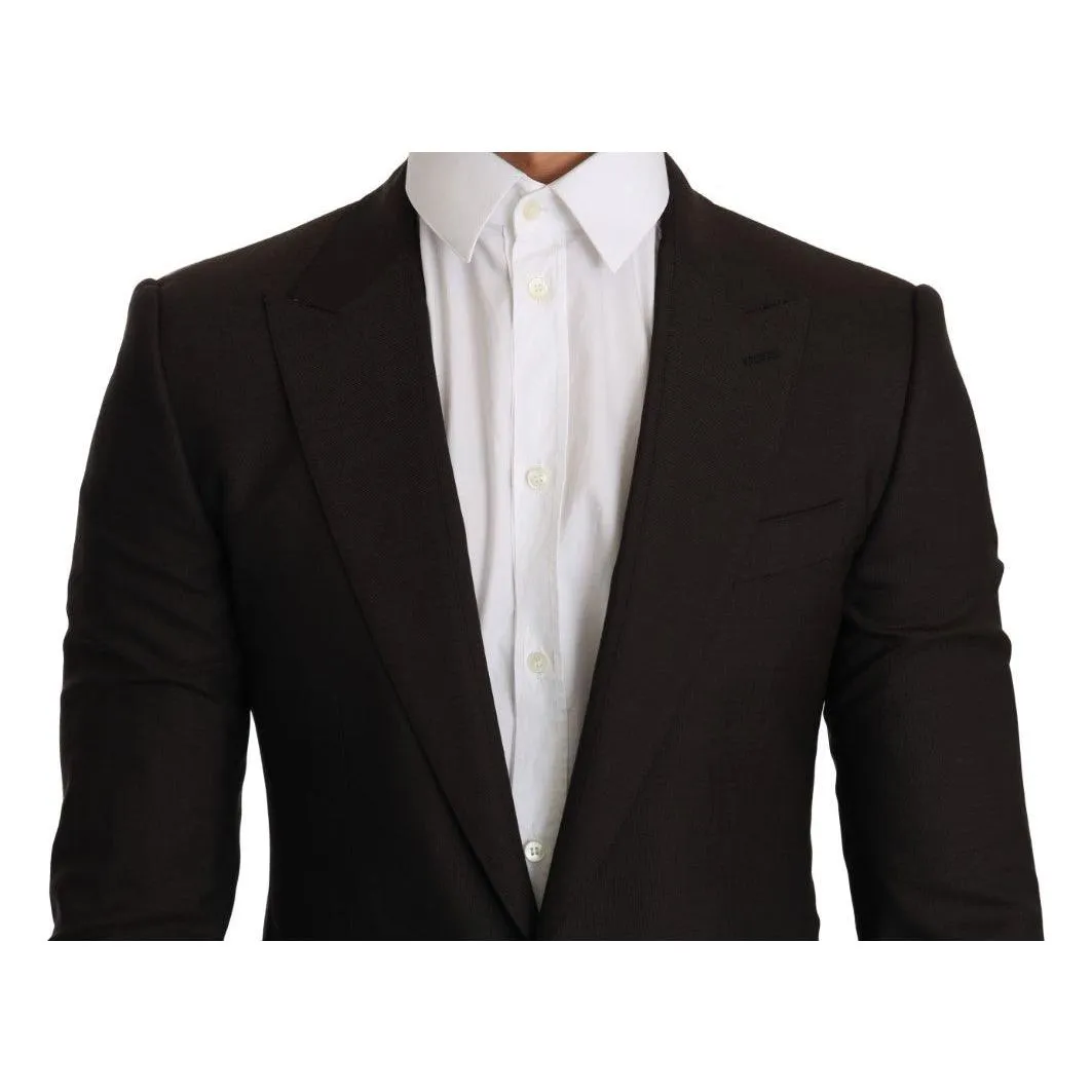 Dolce & Gabbana Sleek Slim Brown Virgin Wool Blazer Jacket