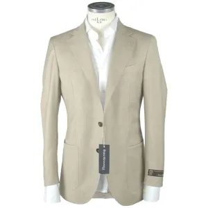 Emilio Romanelli Beige Wool Men Blazer