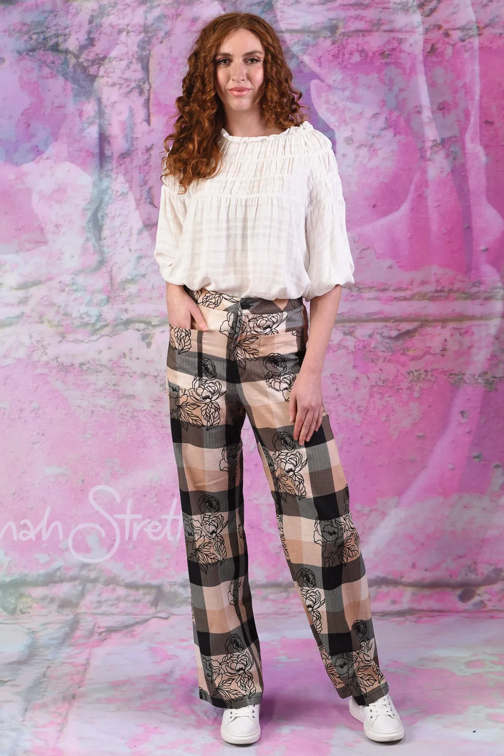 Emily Pants - Floral Check