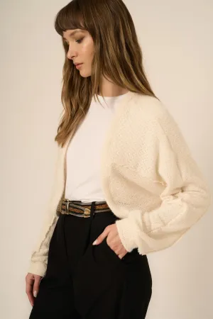 First Dibs Chenille Cardi - Ivory