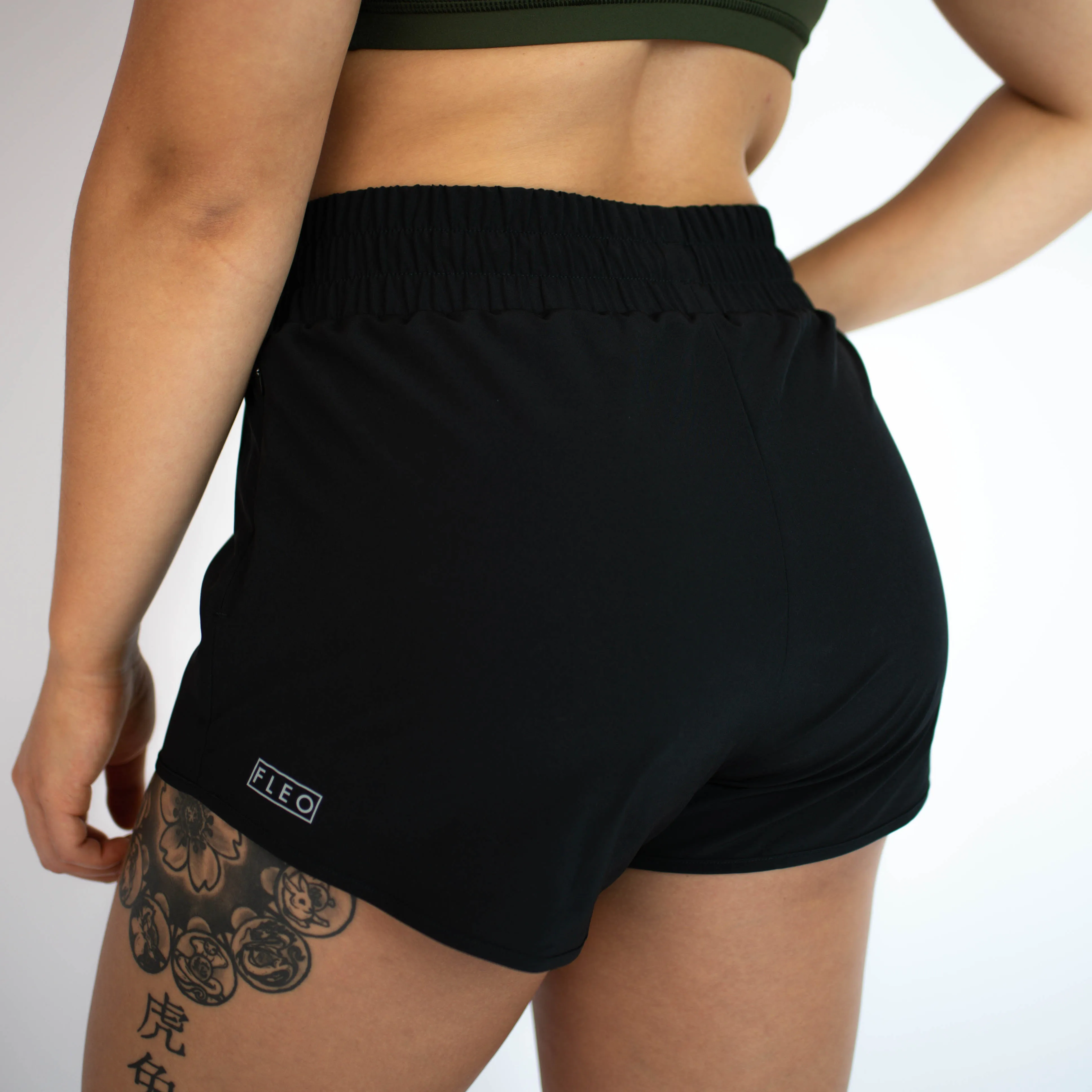 FLEO Keep Up High Rise Shorts - Black