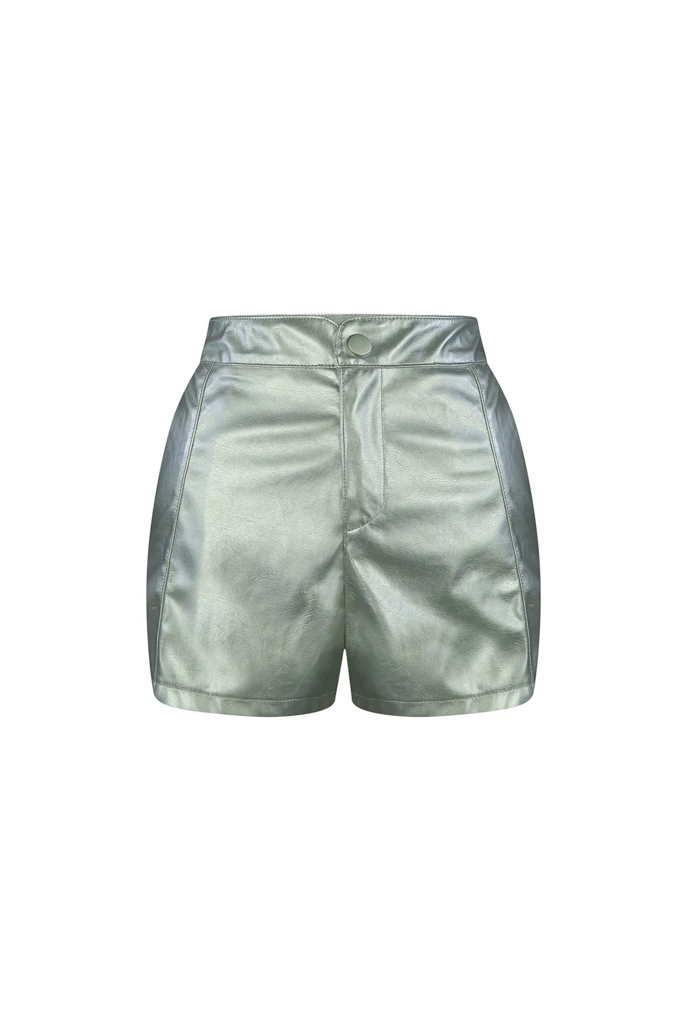 Galactic High Waist Silver Shorts