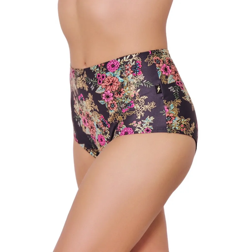 Gunmetal Garden High Waisted Hot Pants