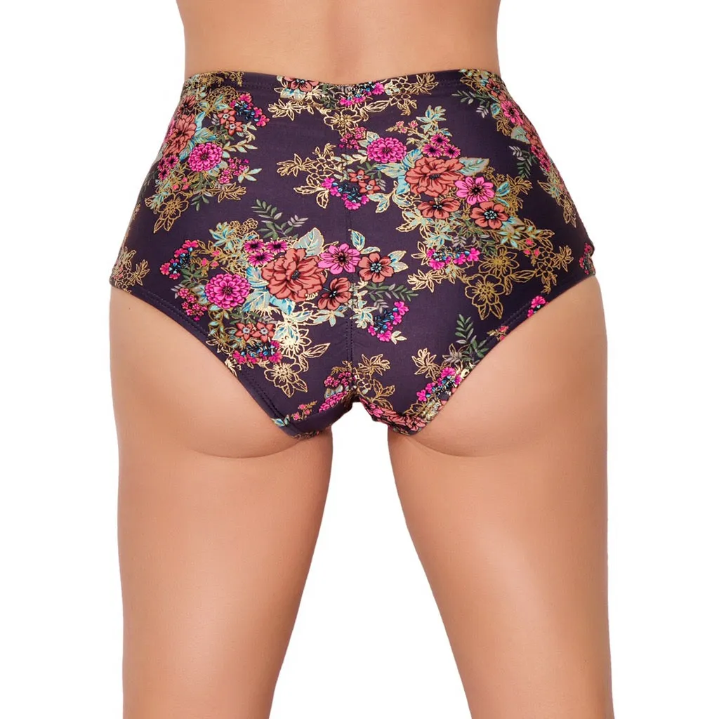 Gunmetal Garden High Waisted Hot Pants