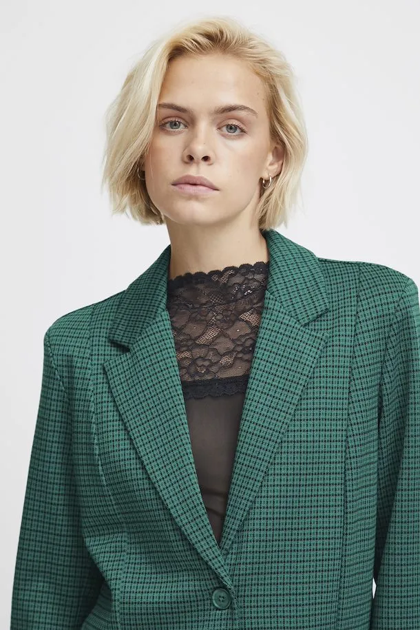 Ichi Kate Cameleon Oversized Blazer-Cadmium Green-20119375