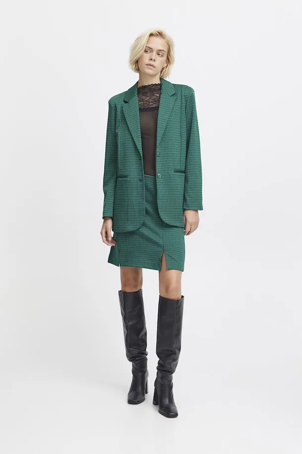 Ichi Kate Cameleon Oversized Blazer-Cadmium Green-20119375