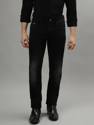 Iconic Men Black Washed Mid-Rise Slim Fit Jeans