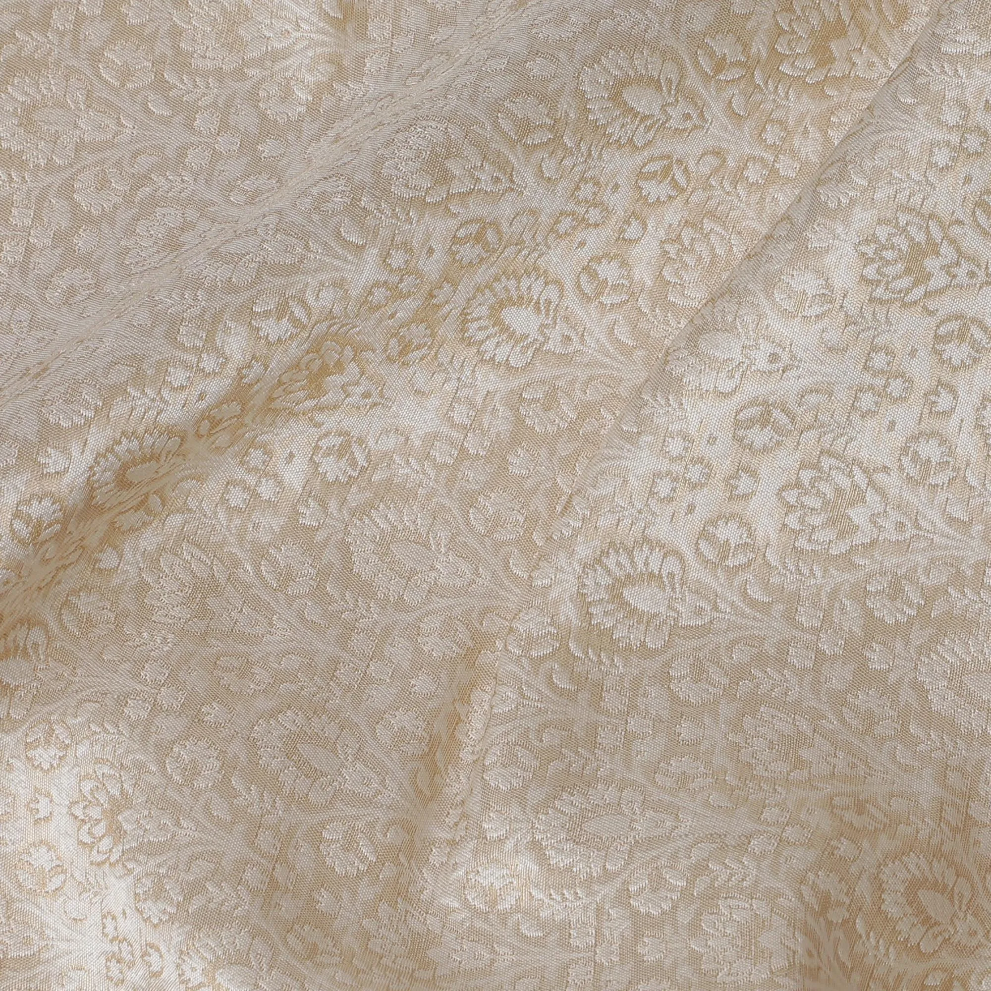 Ivory Elegance Brocade Fabric – Exquisite Weave with a Timeless Appeal-D19049