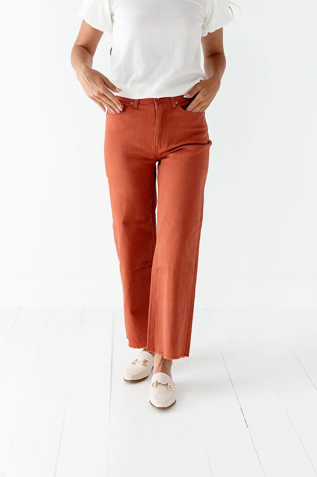 Kai High Rise Jeans in Orange Clay