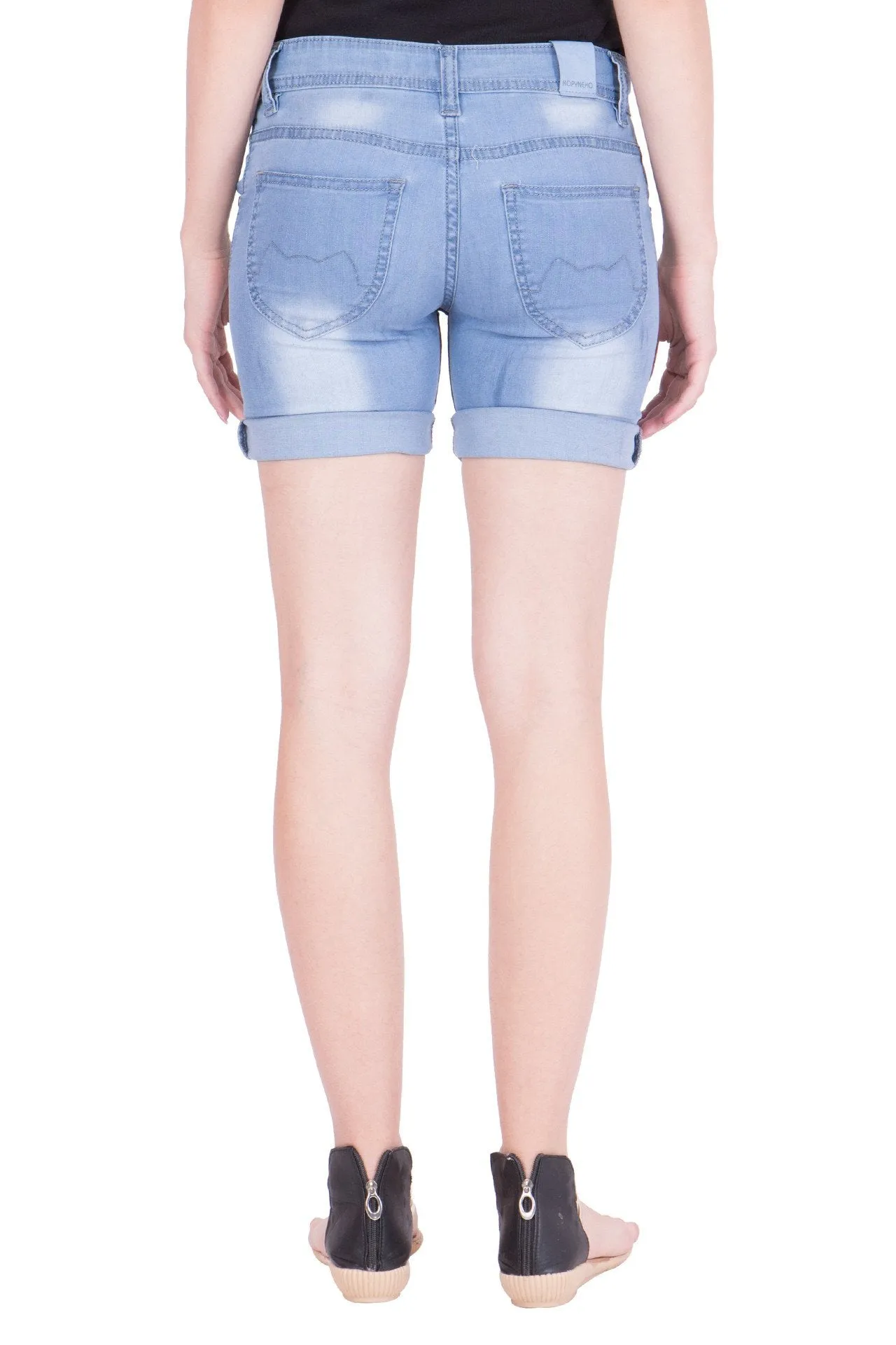 Kopyneko Women's Denim Blue Shorts