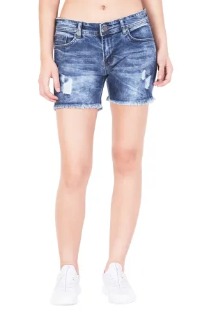 KROSSSTITCH High waist Denim Shorts Sky Blue For Women