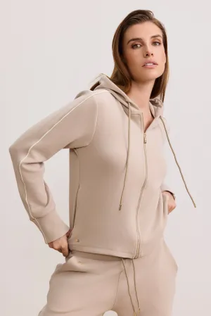 LARA zip up cardigan - Beige