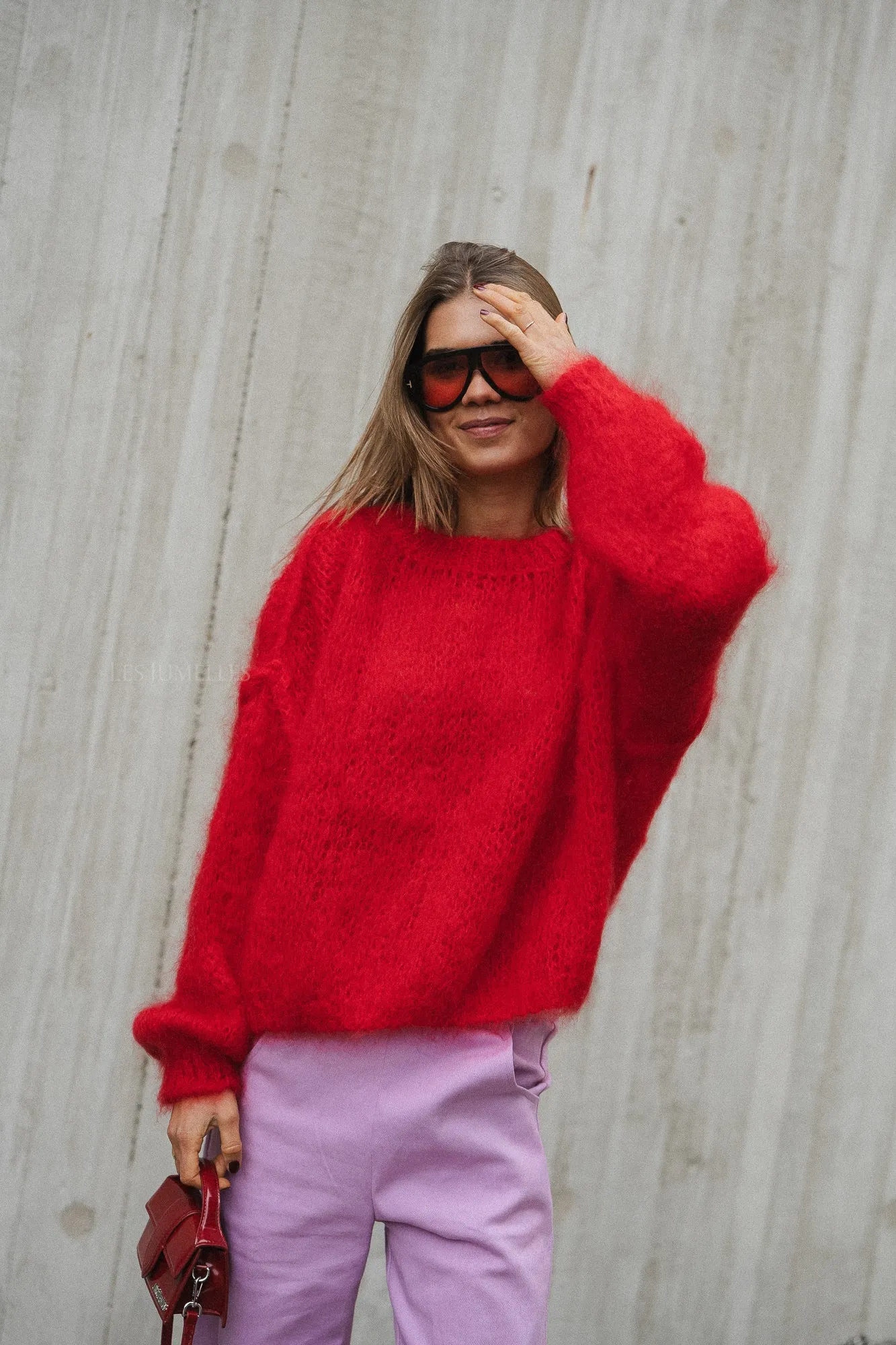 Madison mohair jumper red