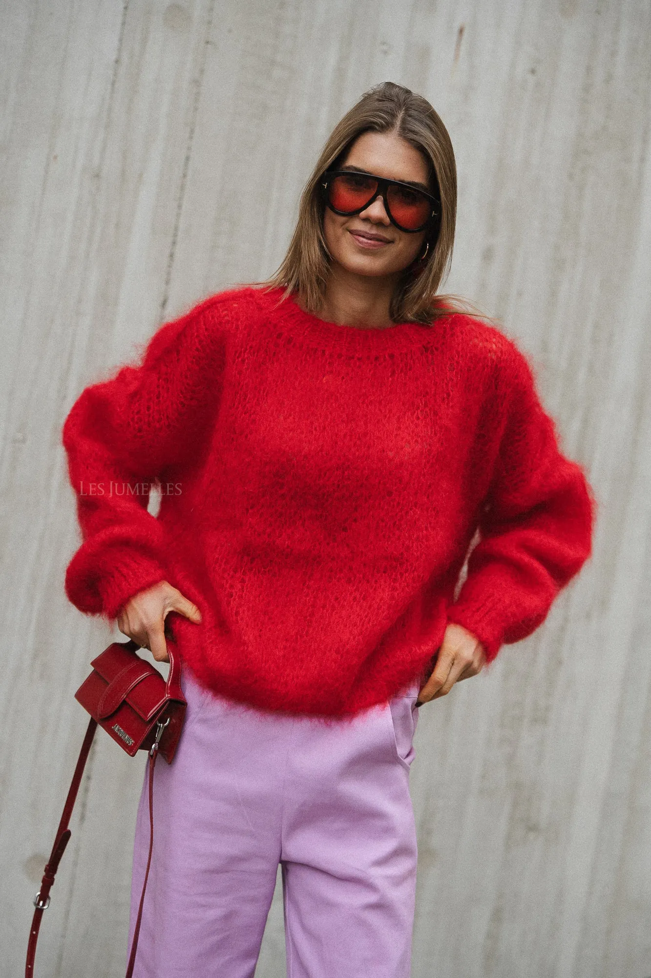 Madison mohair jumper red