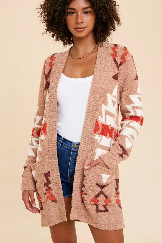 Maeve Patterned Knit Cardigan Sweater