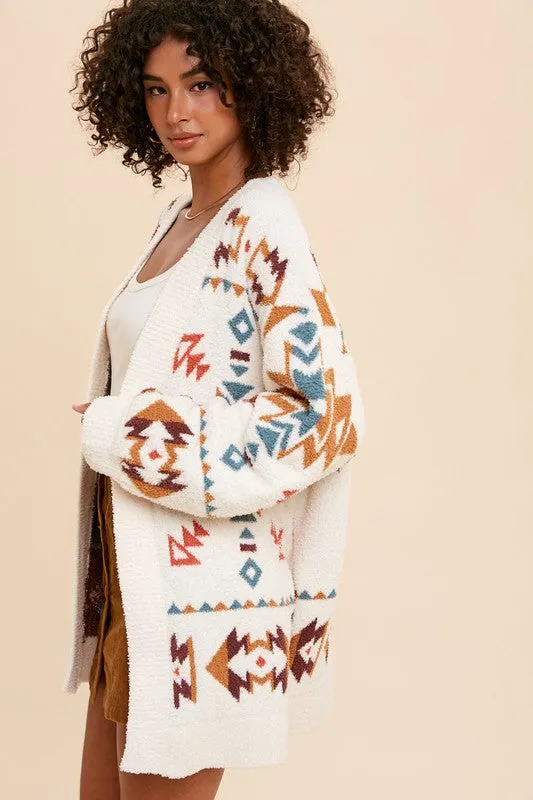 Maeve Patterned Knit Cardigan Sweater