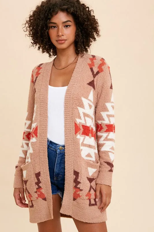 Maeve Patterned Knit Cardigan Sweater