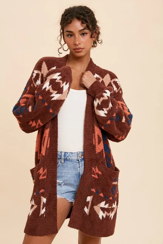 Maeve Patterned Knit Cardigan Sweater