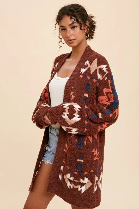 Maeve Patterned Knit Cardigan Sweater