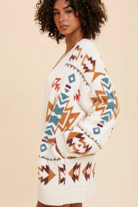 Maeve Patterned Knit Cardigan Sweater