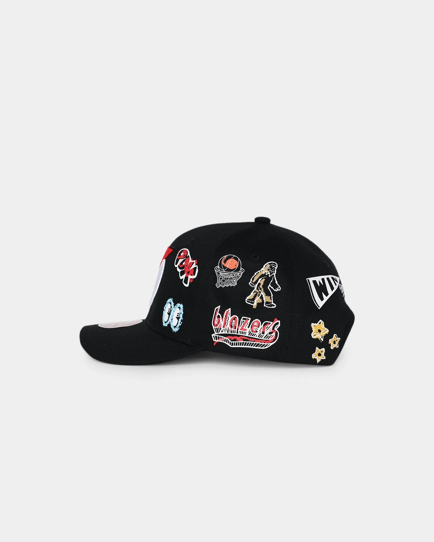 Mitchell & Ness Portland Trail Blazers 'Hand Drawn Doodle' Pro Crown Snapback Black