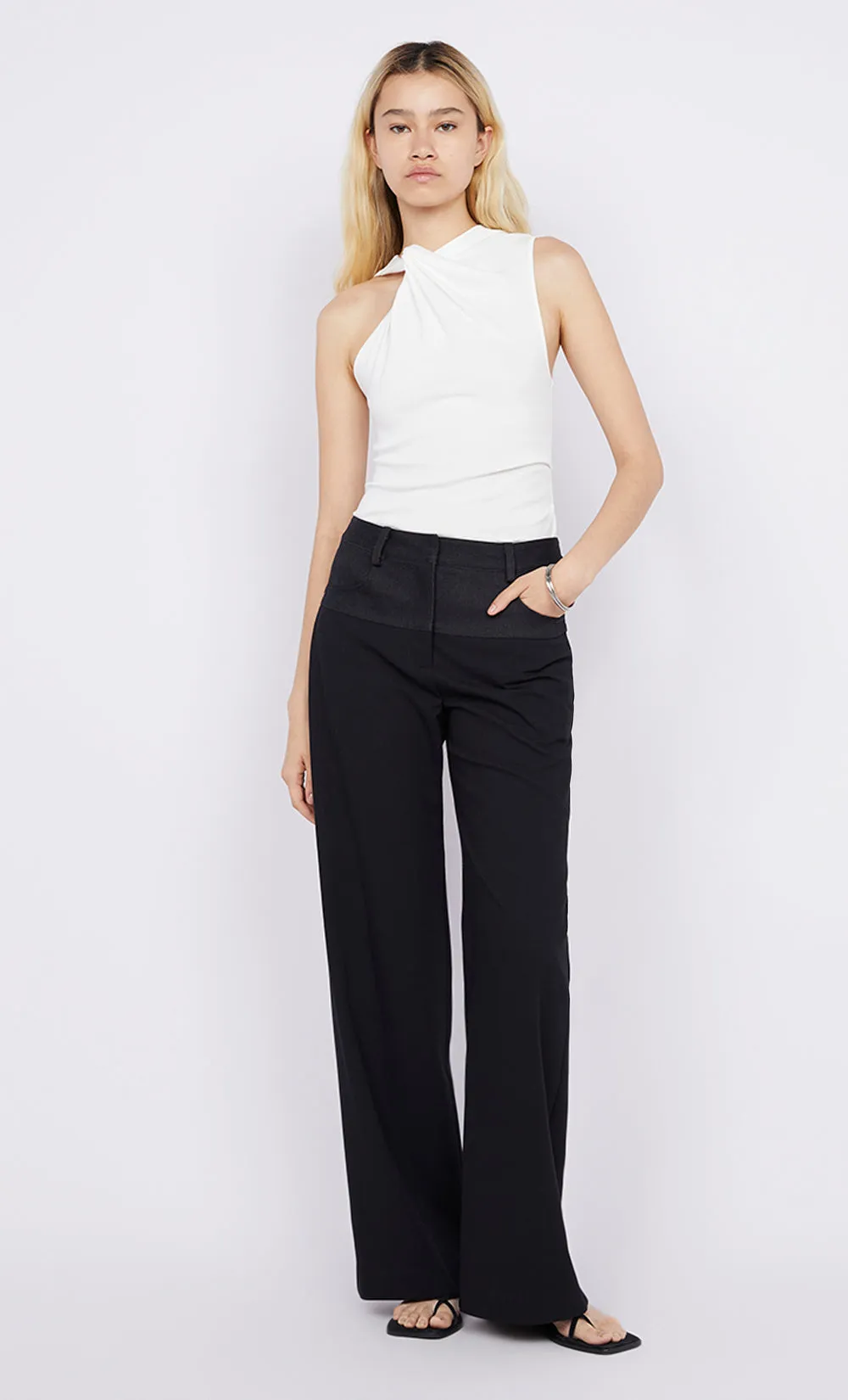 NINAH YOKE PANT - BLACK/INDIGO