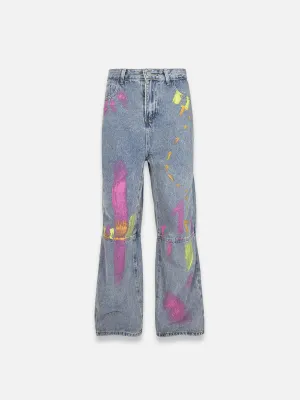 Paint Splatter Baggy Jeans