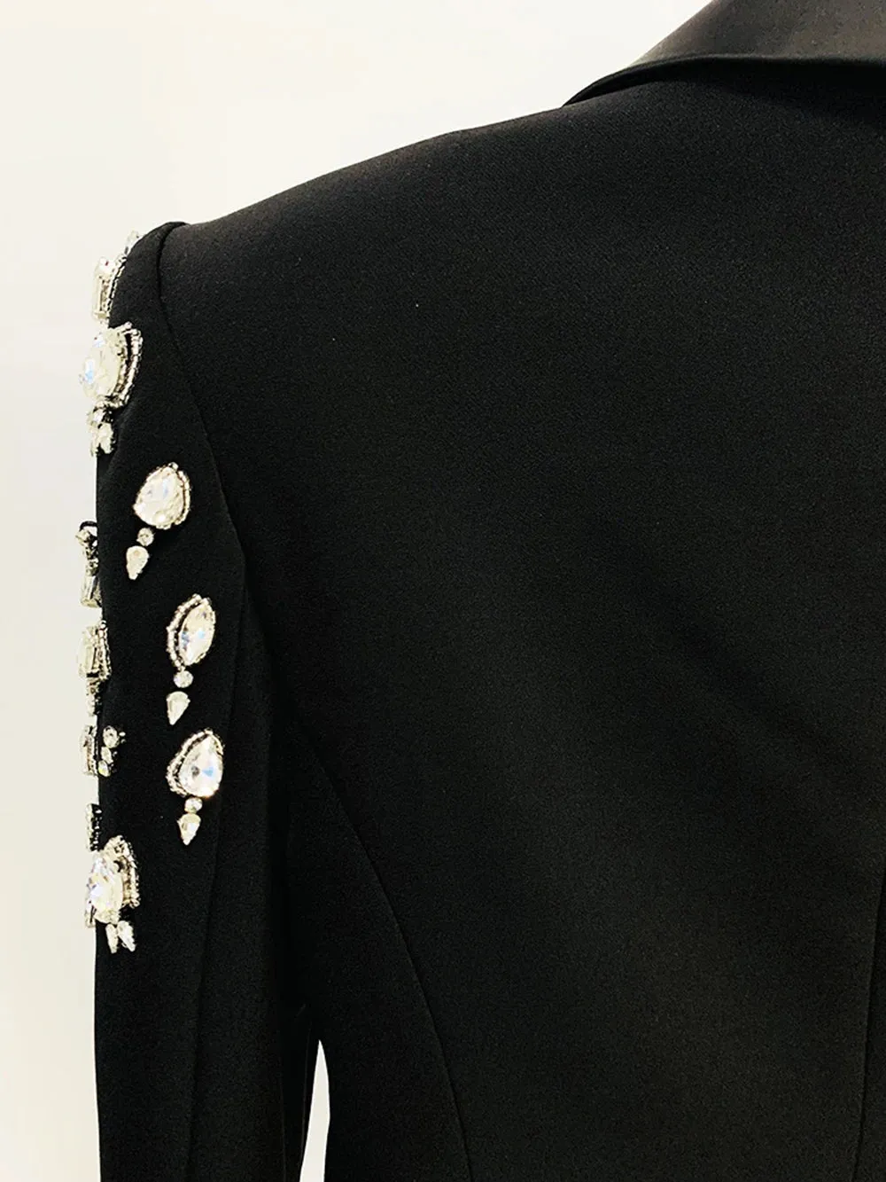 Pre Order:  Beaded Rhinestones Double-Breasted Blazer