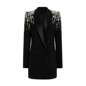 Pre Order:  Beaded Rhinestones Double-Breasted Blazer