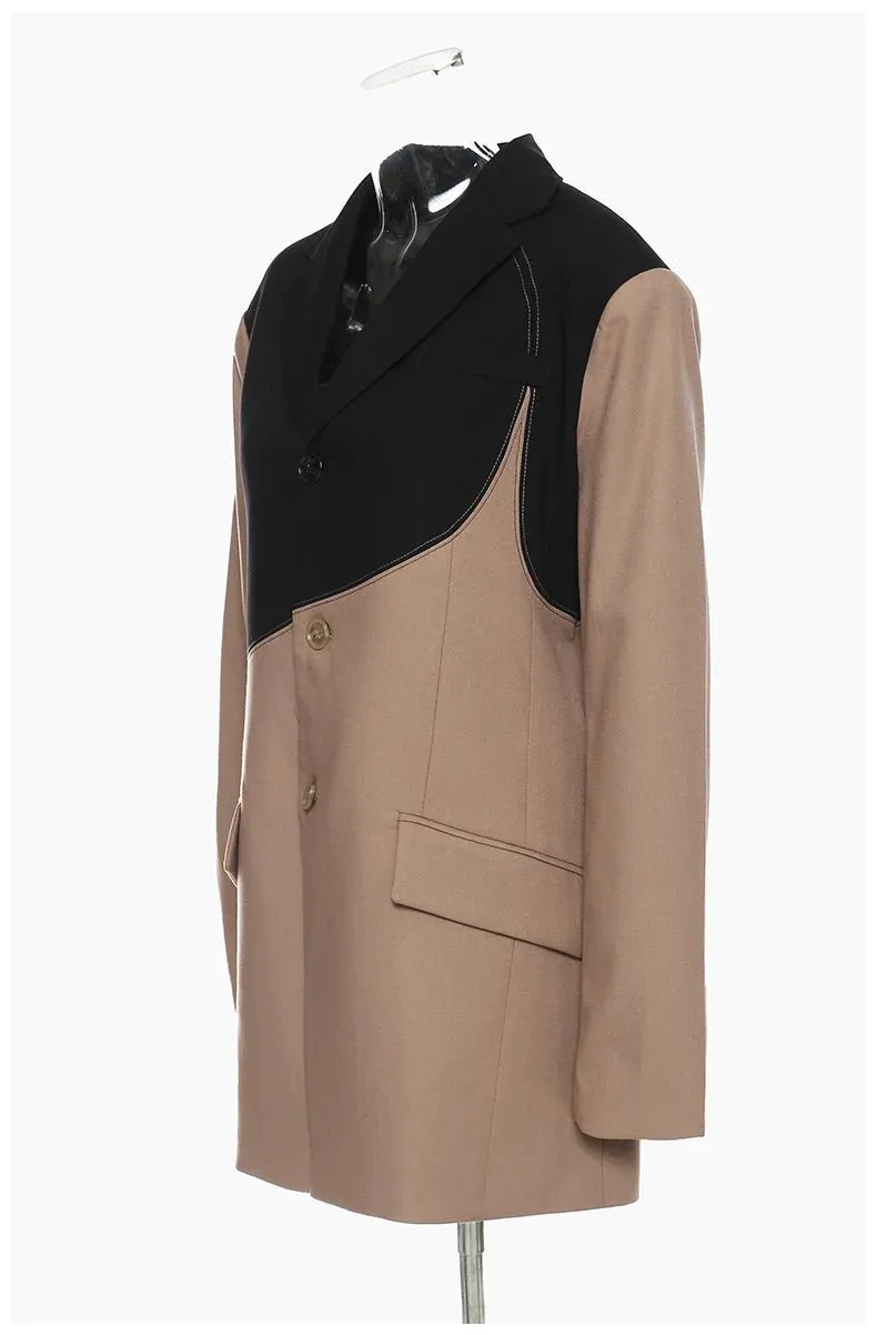 Pre Order:  Contoured Splice Notched Collar Blazer