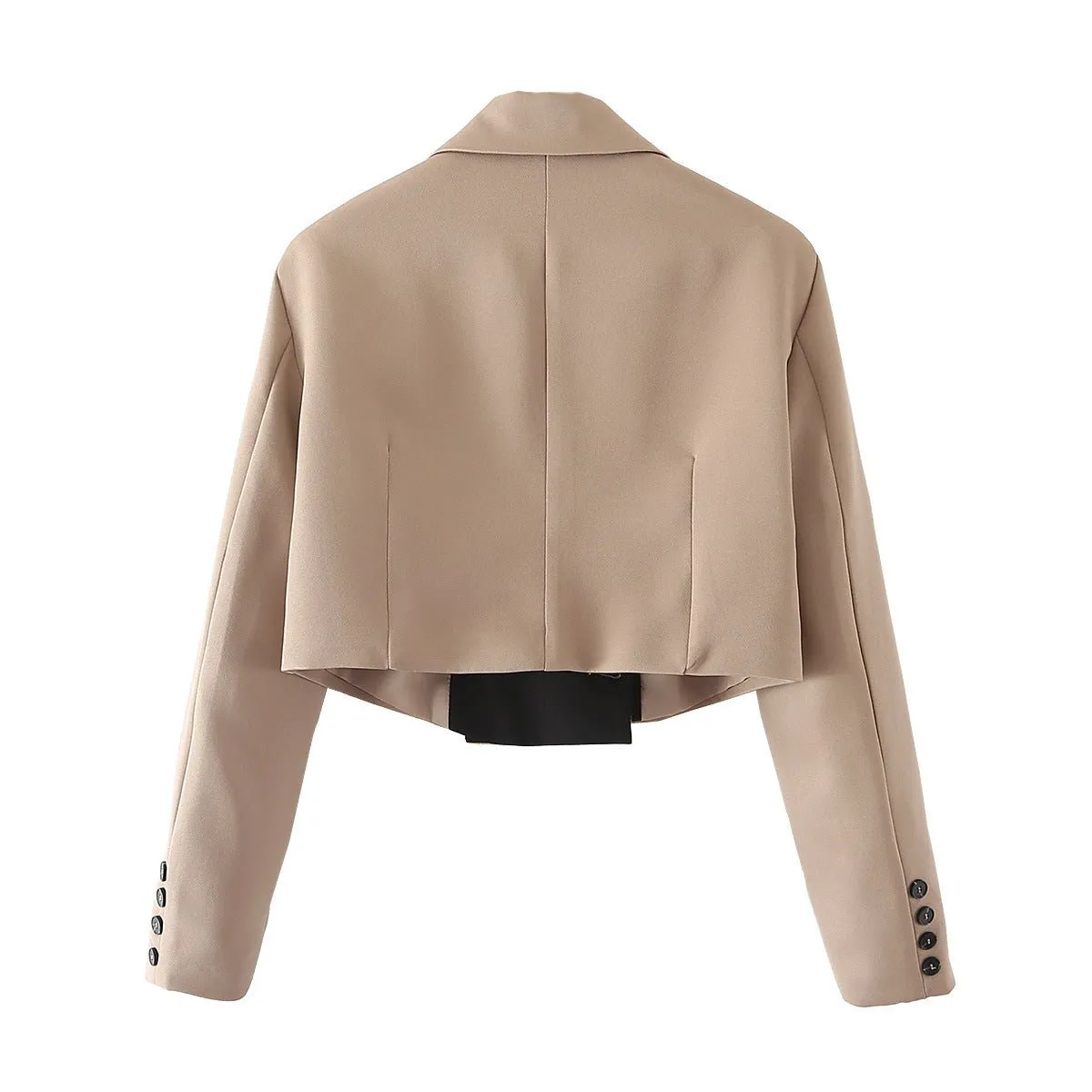 Pre Order:  Dual Tone Colorblock Cropped Blazer